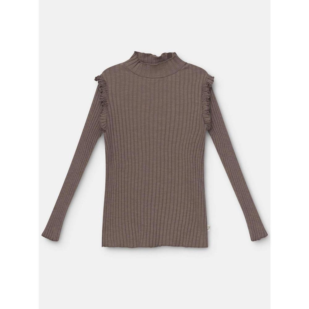 NEW MY LITTLE COZMO kids elise ruffle top in camel
